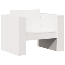 Salon de jardin 2 pcs blanc bois de pin massif 510385510385