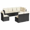Salon de jardin 8 pcs avec coussins noir résine tressée 510386510386