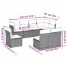 Salon de jardin 8 pcs avec coussins noir résine tressée 510386510386