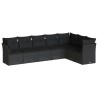 Salon de jardin 7 pcs avec coussins noir résine tressée 510388510388