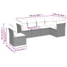Salon de jardin avec coussins 7 pcs marron résine tressée 510389510389