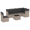 Salon de jardin avec coussins 7 pcs gris clair résine tressée 510390510390