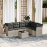 Salon de jardin avec coussins 7 pcs gris clair résine tressée 510393510393