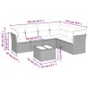 Salon de jardin 7 pcs avec coussins noir résine tressée 510394510394