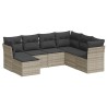 Salon de jardin avec coussins 7 pcs gris clair résine tressée 510396510396