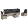 Salon de jardin avec coussins 7 pcs gris clair résine tressée 510399510399