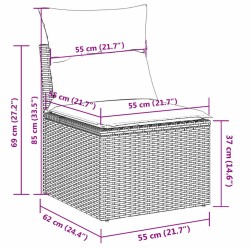 Salon de jardin avec coussins 7 pcs beige résine tressée 510400510400