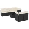 Salon de jardin 8 pcs avec coussins noir résine tressée 510401510401