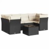 Salon de jardin 7 pcs avec coussins noir résine tressée 510403510403
