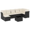 Salon de jardin 8 pcs avec coussins noir résine tressée 510412510412