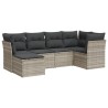 Salon de jardin 6 pcs avec coussins gris clair résine tressée 510416510416