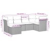 Salon de jardin 6 pcs avec coussins gris clair résine tressée 510416510416