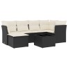 Salon de jardin 7 pcs avec coussins noir résine tressée 510417510417