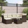 Salon de jardin avec coussins 7 pcs marron résine tressée 510418510418