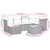 Salon de jardin avec coussins 7 pcs marron résine tressée 510418510418