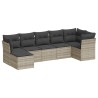 Salon de jardin avec coussins 7 pcs gris clair résine tressée 510420510420