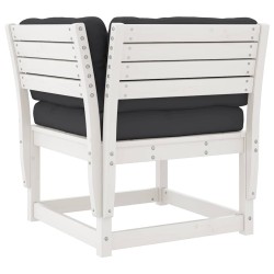 Salon de jardin 5 pcs avec coussins blanc bois massif de pin  510424510424