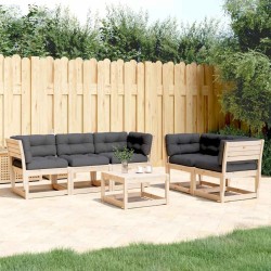 Salon de jardin 5 pcs avec coussins bois de pin massif 510426510426