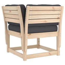 Salon de jardin 5 pcs avec coussins bois de pin massif 510426510426
