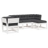 Salon de jardin 5 pcs avec coussins blanc bois massif de pin 510427510427