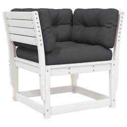 Salon de jardin 5 pcs avec coussins blanc bois massif de pin 510427510427