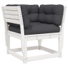 Salon de jardin 5 pcs avec coussins blanc bois massif de pin 510427510427