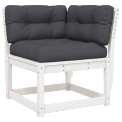 Salon de jardin 5 pcs avec coussins blanc bois massif de pin 510427510427