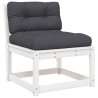 Salon de jardin 5 pcs avec coussins blanc bois massif de pin 510427510427
