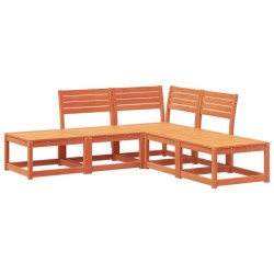 Salon de jardin 5 pcs cire marron bois de pin massif 510430510430