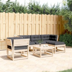 Salon de jardin 5 pcs avec coussins Bois de pin massif 510448510448