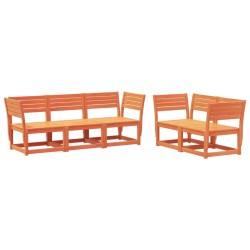 Salon de jardin 5 pcs cire marron bois de pin massif 510451510451