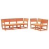 Salon de jardin 5 pcs cire marron bois de pin massif 510451510451