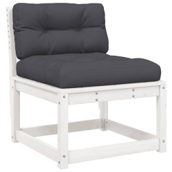 Salon de jardin 5 pcs avec coussins blanc bois massif de pin 510455510455