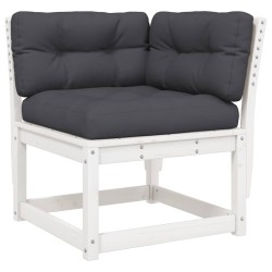 Salon de jardin 5 pcs avec coussins blanc bois massif de pin 510455510455