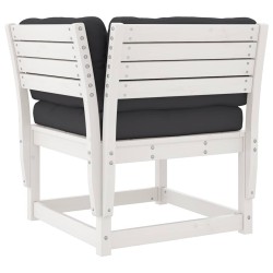 Salon de jardin 5 pcs avec coussins blanc bois massif de pin 510455510455