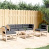 Salon de jardin 5 pcs avec coussins bois de pin massif 510458510458