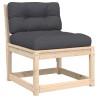 Salon de jardin 5 pcs avec coussins bois de pin massif 510458510458