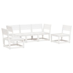 Salon de jardin 5 pcs blanc bois massif de pin 510459510459