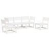 Salon de jardin 5 pcs blanc bois massif de pin 510459510459