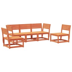 Salon de jardin 5 pcs cire marron bois de pin massif 510460510460