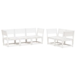 Salon de jardin 5 pcs blanc bois massif de pin 510461510461