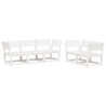 Salon de jardin 5 pcs blanc bois massif de pin 510461510461