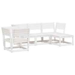 Salon de jardin 5 pcs blanc bois massif de pin 510463510463