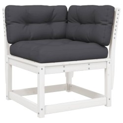 Salon de jardin 4 pcs avec coussins blanc bois de pin massif 510465510465