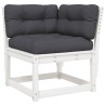 Salon de jardin 4 pcs avec coussins blanc bois de pin massif 510465510465