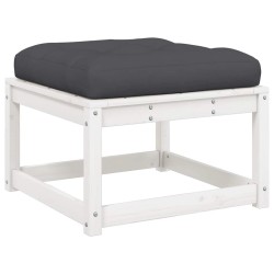 Salon de jardin 4 pcs avec coussins blanc bois de pin massif 510465510465