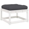 Salon de jardin 4 pcs avec coussins blanc bois de pin massif 510465510465