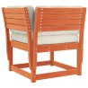 Salon de jardin 4 pcs avec coussins cire marron bois pin massif 510466510466