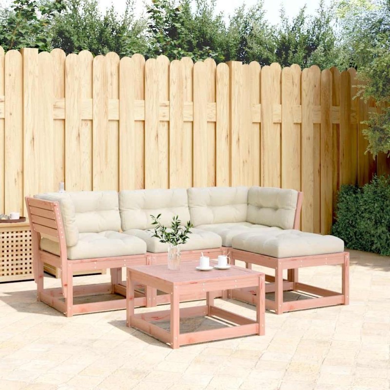 Salon de jardin 4 pcs avec coussins bois massif douglas 510467510467