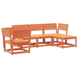Salon de jardin 5 pcs cire marron bois de pin massif 510468510468